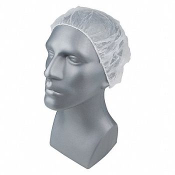 CONDOR Bouffant Cap White 18 in dia PK1000, 23KX06