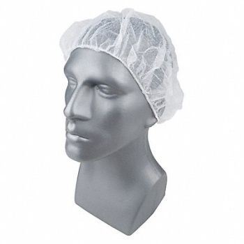CONDOR Bouffant Cap White 21 in dia PK100, 23KX10