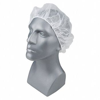 CONDOR H8282 Bouffant Cap White 24 in dia PK1000, 23KX17