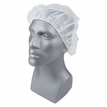 CONDOR H8283 Bouffant Cap White 24 in dia PK100, 23KX18