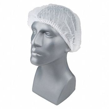 CONDOR H8287 Bouffant Cap White 24 in dia PK100, 23KX19