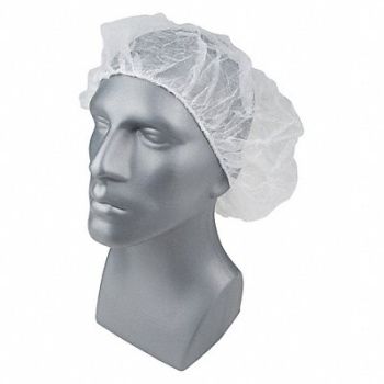 CONDOR H8285 Bouffant Cap White 28 in dia PK1000, 23KX27