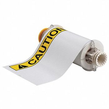 BRADY Label White/Yellow/Black 7x10In Vinyl, 23MG45