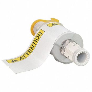 BRADY Label White/Yellow/Black 4x6In Vinyl, 23MG63