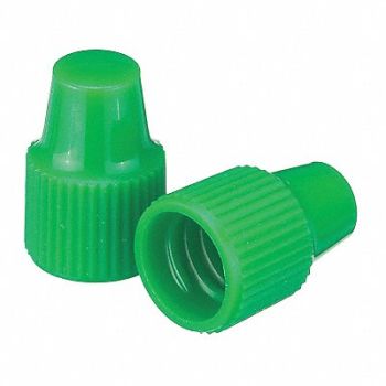 WHEATON Dropper Tip Cap 8-425mm PP Green PK100, 23MU98