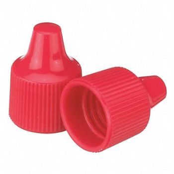 WHEATON Dropper Tip Cap 15-415mm PP Red PK100, 23MV05