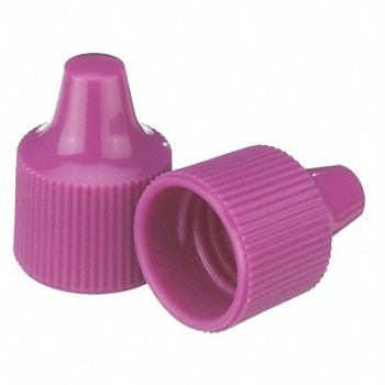 WHEATON Dropper Tip Cap 15-415mm PP Purple PK100, 23MV10