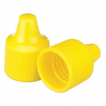 WHEATON Dropper Tip Cap 15-415mm PP Yellow PK100, 23MV11