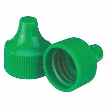 WHEATON Dropper Tip Cap 20-410mm PP Green PK100, 23MV19
