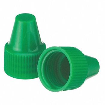 WHEATON Dropper Tip Cap 13-425mm PP Green PK100, 23MV28