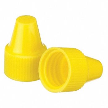 WHEATON Dropper Tip Cap 13-425mm PP Yellow PK100, 23MV30