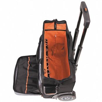 KLEIN TOOLS Rolling Tool Bag Blk Ballistic Polyester, 23NN65