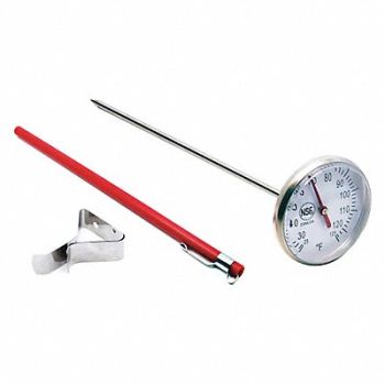 GRAINGER APPROVED Dial Pocket Thermometer 25 to 125 F, 23NU24