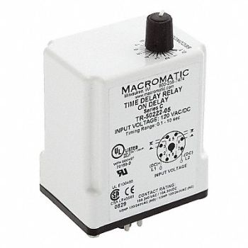 MACROMATIC H7796 Time Delay Relay 12VDC 10A DPDT 3 sec., 33VC14