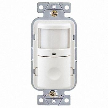HUBBELL WIRING DEVICE-KELLEMS Vacancy Sensor PIR 1200 sq ft White, 29RX21