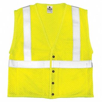 KISHIGO Flame Rsist Hi Vis Vest Class 2 4XL Lime, 23NZ89