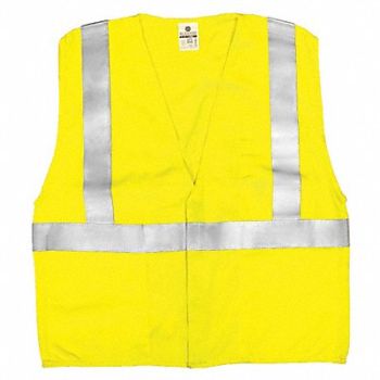 KISHIGO Flame Rsist Hi Vis Vest Class 2 4XL Lime, 23NZ75