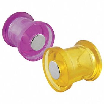 MASTER MAGNETICS Magnetic Push Pins Purple Yellow PK10, 23PA68
