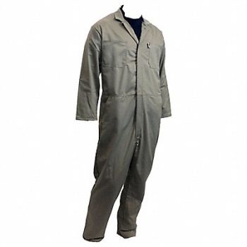 CHICAGO PROTECTIVE APPAREL H5437 Flame-Resistant Coverall Khaki M, 23TN61