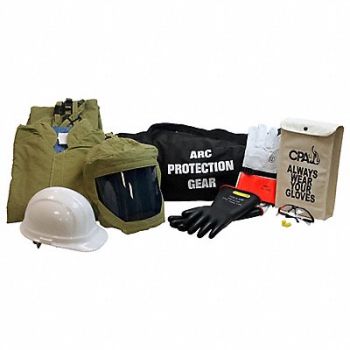CHICAGO PROTECTIVE APPAREL H5441 Arc Flash Jacket and Bib Kit Olive 4XL, 23TN98
