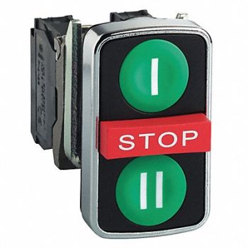 SCHNEIDER ELECTRIC Non-Illum Multi Push Contact I/Stop/II, 23V760