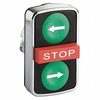 SCHNEIDER ELECTRIC Non-Illum Push Button Green/Green, 23V770