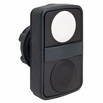 SCHNEIDER ELECTRIC Non-Illum Push Button No Legnd Wht/Blck, 23V774