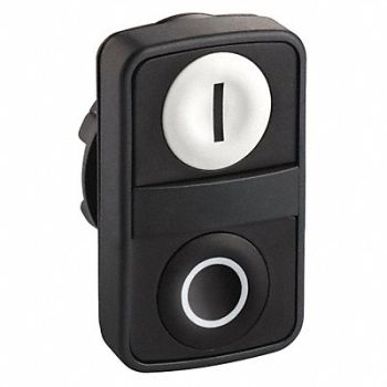 SCHNEIDER ELECTRIC Non-Illum Push Button I/O Black/White, 23V775