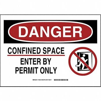 BRADY Confined Space Sign, 556T10