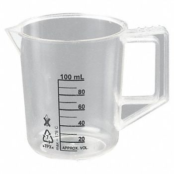 LAB SAFETY SUPPLY Beaker with Handle 100mL Poly PK6, 23X905