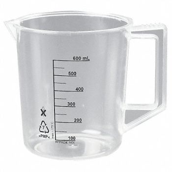 LAB SAFETY SUPPLY Beaker with Handle 600mL Poly PK6, 23X907