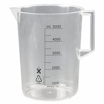 LAB SAFETY SUPPLY Beaker with Handle 5000mL Poly PK2, 23X908