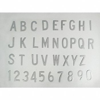 GRAINGER APPROVED 6In SelfAdhesive DieCut Refl. LetterSet, 23Y057