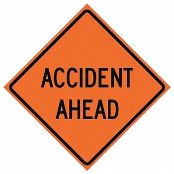 EASTERN METAL SIGNS AND SAFETY G7231 Accident Ahead Traffic Sign 48 x 48, 23Y759