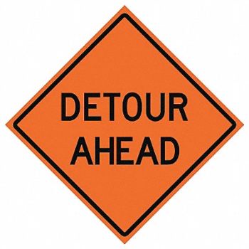 EASTERN METAL SIGNS AND SAFETY G7234 Detour Traffic Sign 48 x 48, 23Y791