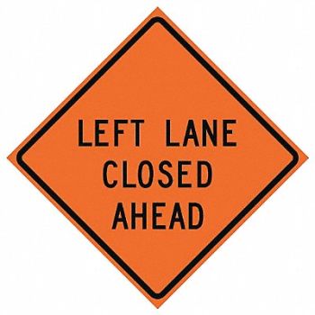 EASTERN METAL SIGNS AND SAFETY G7238 Lane Closed Traffic Sign 48 x 49, 23Y834