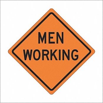 EASTERN METAL SIGNS AND SAFETY Workers Ahead Traffic Sign 48 x 48, 23Y856