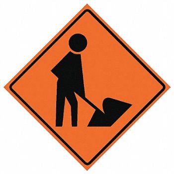 EASTERN METAL SIGNS AND SAFETY G7241 Workers Ahead Traffic Sign 48 x 48, 23Y866