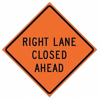 EASTERN METAL SIGNS AND SAFETY G7243 Lane Closed Traffic Sign 48 x 48, 23Y888