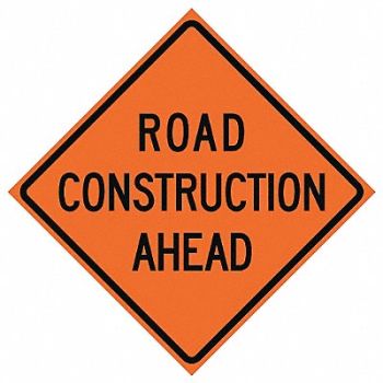 EASTERN METAL SIGNS AND SAFETY Road Construction Ahead Sign 48 x 48, 23Y923