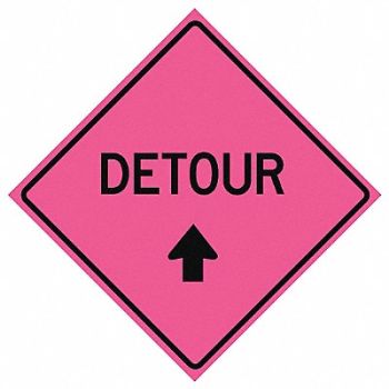 EASTERN METAL SIGNS AND SAFETY Detour Traffic Sign 48 x 48, 23Y980
