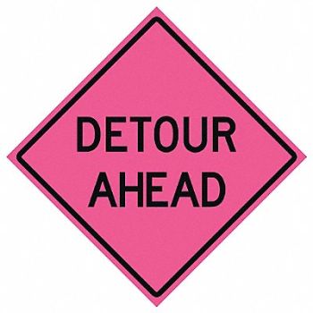 EASTERN METAL SIGNS AND SAFETY Detour Traffic Sign 48 x 48, 23Y981