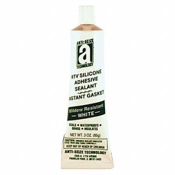 ANTI-SEIZE TECHNOLOGY RTV Silicone Sealant 3 oz Tube White, 23YC52