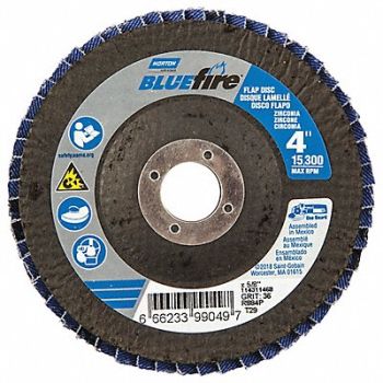 NORTON H7304 Fiber Disc 4 in Dia 5/8in Arbor P36 Grit, 23Z446