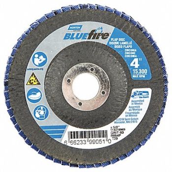 NORTON H7304 Fiber Disc 4 in Dia 5/8in Arbor P60 Grit, 23Z448