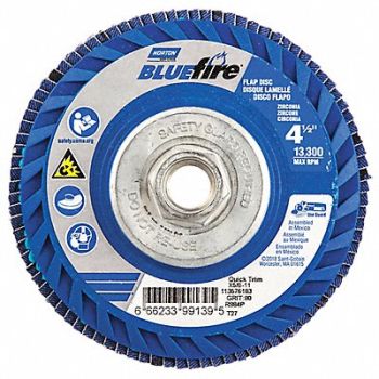 NORTON H5951 Fiber Disc 4 1/2 in Dia 5/8in Arbor, 23Z458