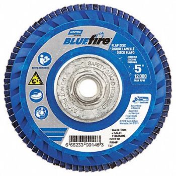 NORTON H5961 Fiber Disc 5 in Dia 5/8in Arbor P60 Grit, 23Z485