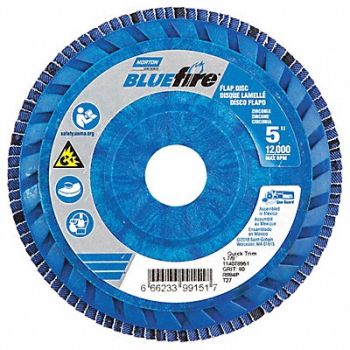 NORTON H5965 Fiber Disc 5 in Dia 7/8in Arbor P80 Grit, 23Z501
