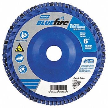 NORTON H5972 Fiber Disc 6 in Dia 7/8in Arbor P40 Grit, 23Z511