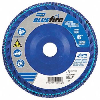 NORTON H5972 Fiber Disc 6 in Dia 7/8in Arbor P80 Grit, 23Z513